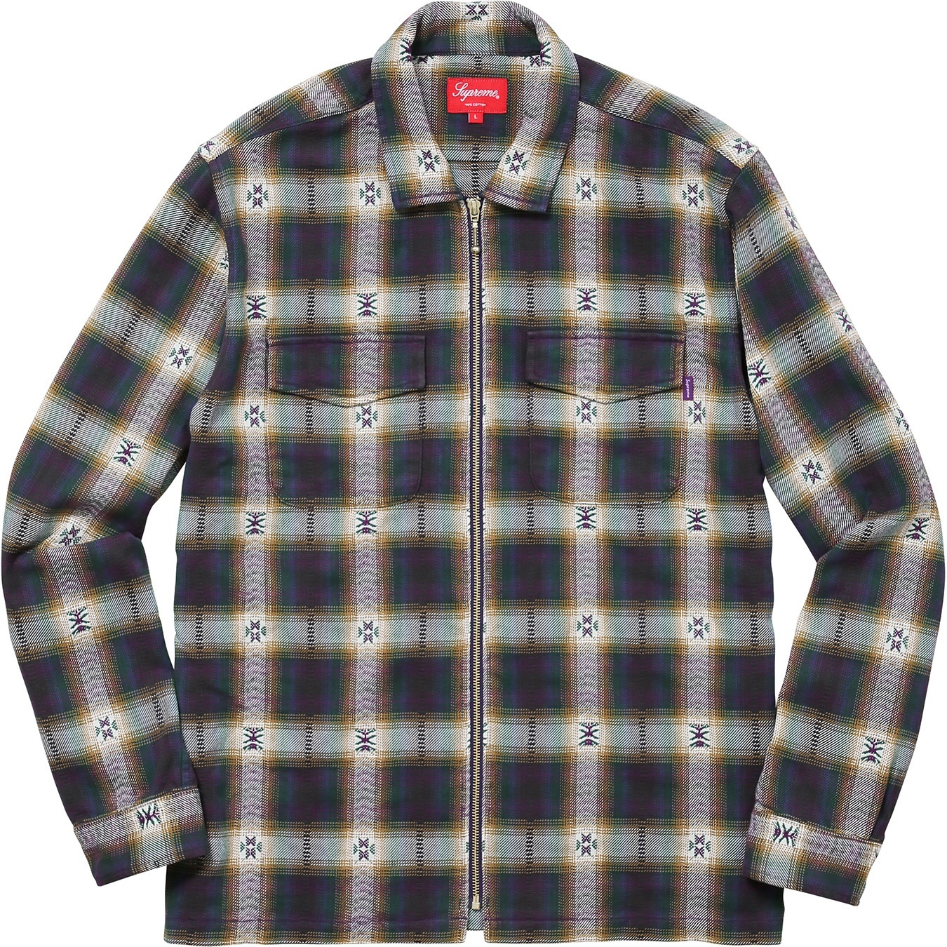 Plaid Flannel Zip Up Shirt view 4